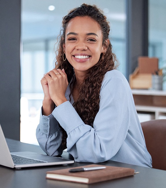 Lady smiles at work